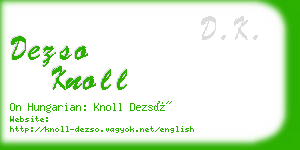 dezso knoll business card